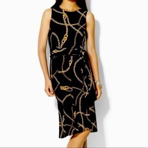 Lauren Ralph Lauren | Green Label Gold Chain Dress | Size 4